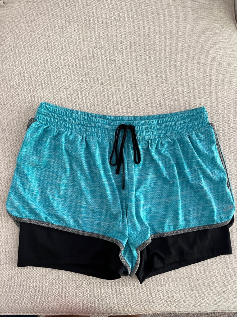 Champion Aqua Layered Athletic Shorts with Black Liner